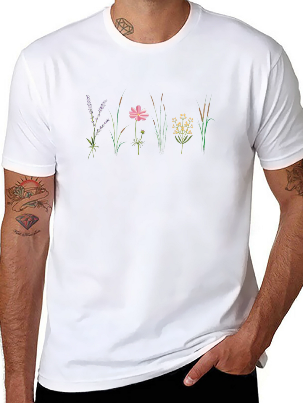 Black Floral Meadow Tee