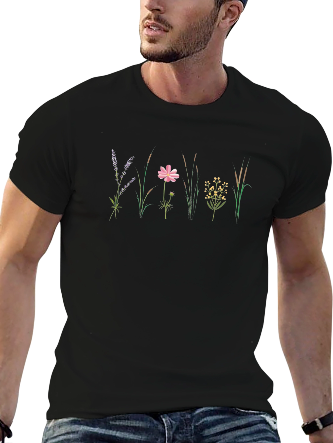 Black Floral Meadow Tee