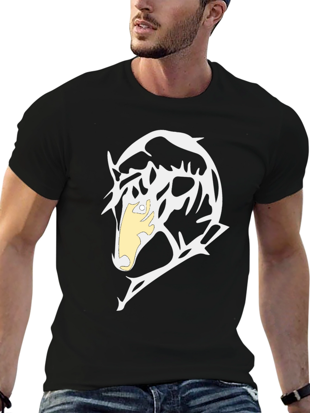 Abstract Graphic Print Black T-Shirt