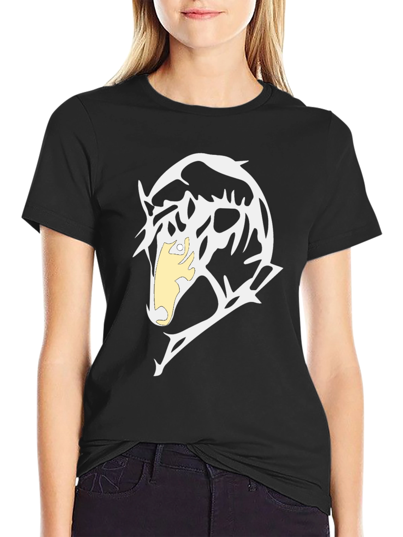 Abstract Graphic Print Black T-Shirt