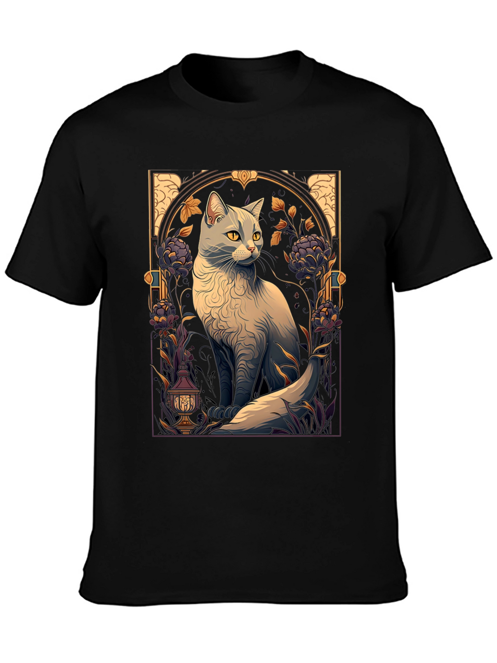 Art Nouveau Cat Graphic Tee