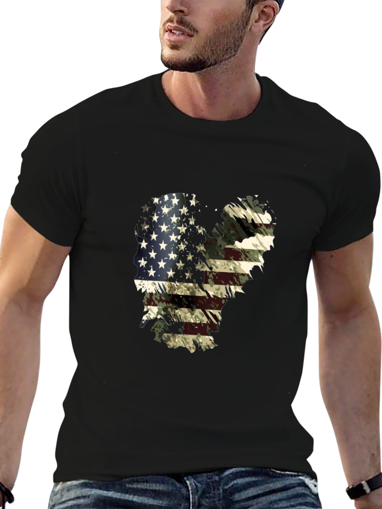 American Flag Camo Graphic T-Shirt