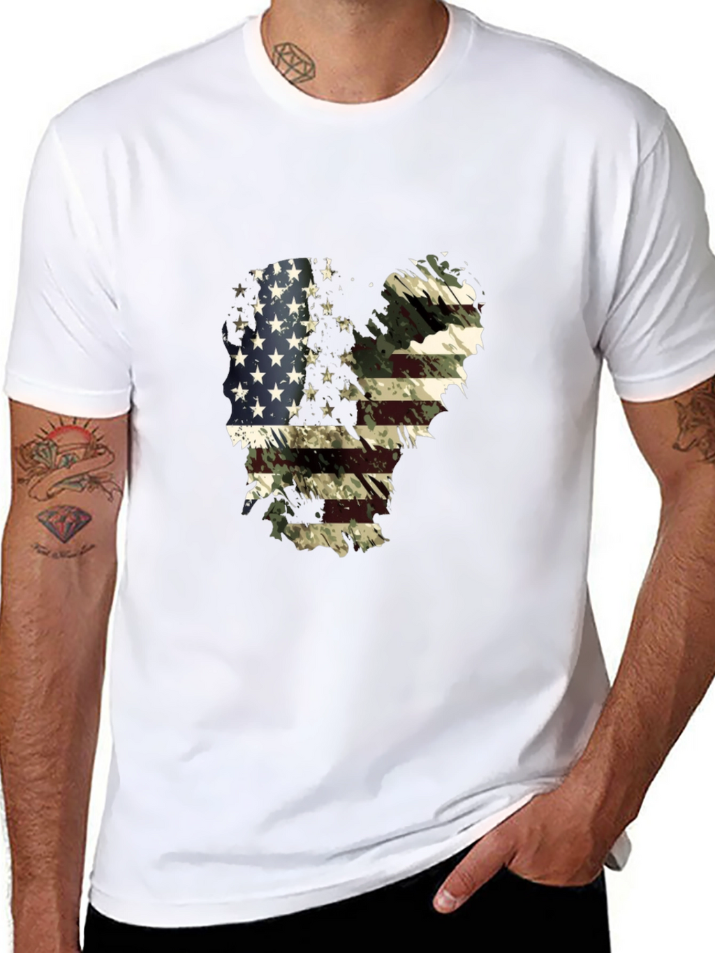 American Flag Camo Graphic T-Shirt