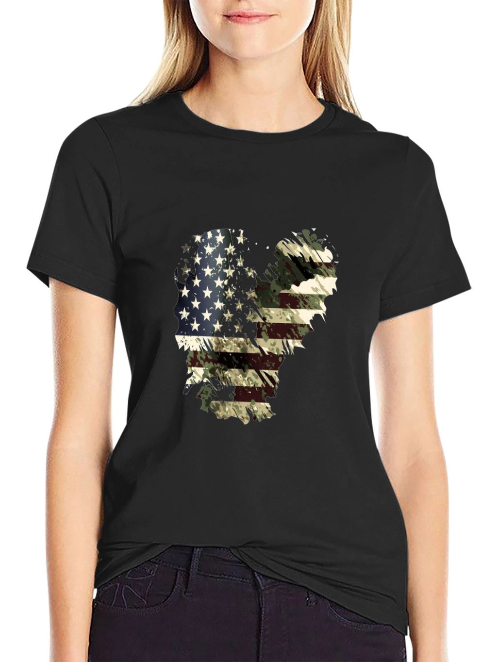 American Flag Camo Graphic T-Shirt