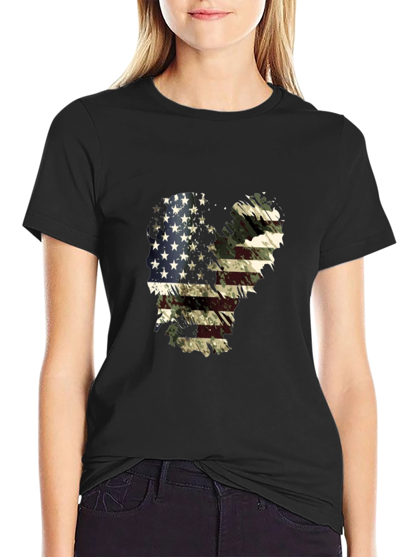 American Flag Camo Graphic T-Shirt
