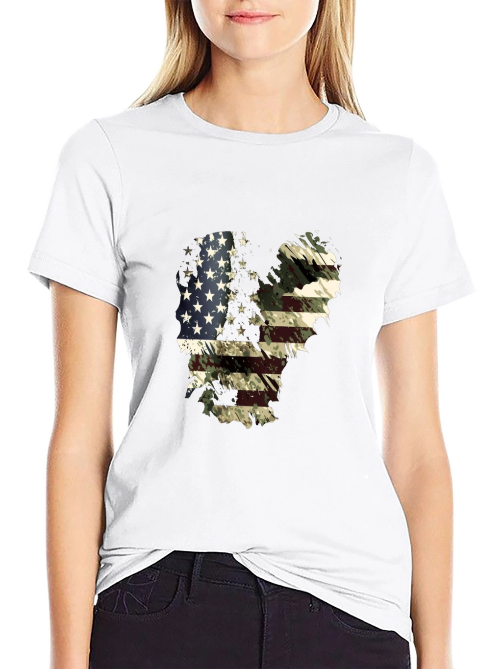 American Flag Camo Graphic T-Shirt