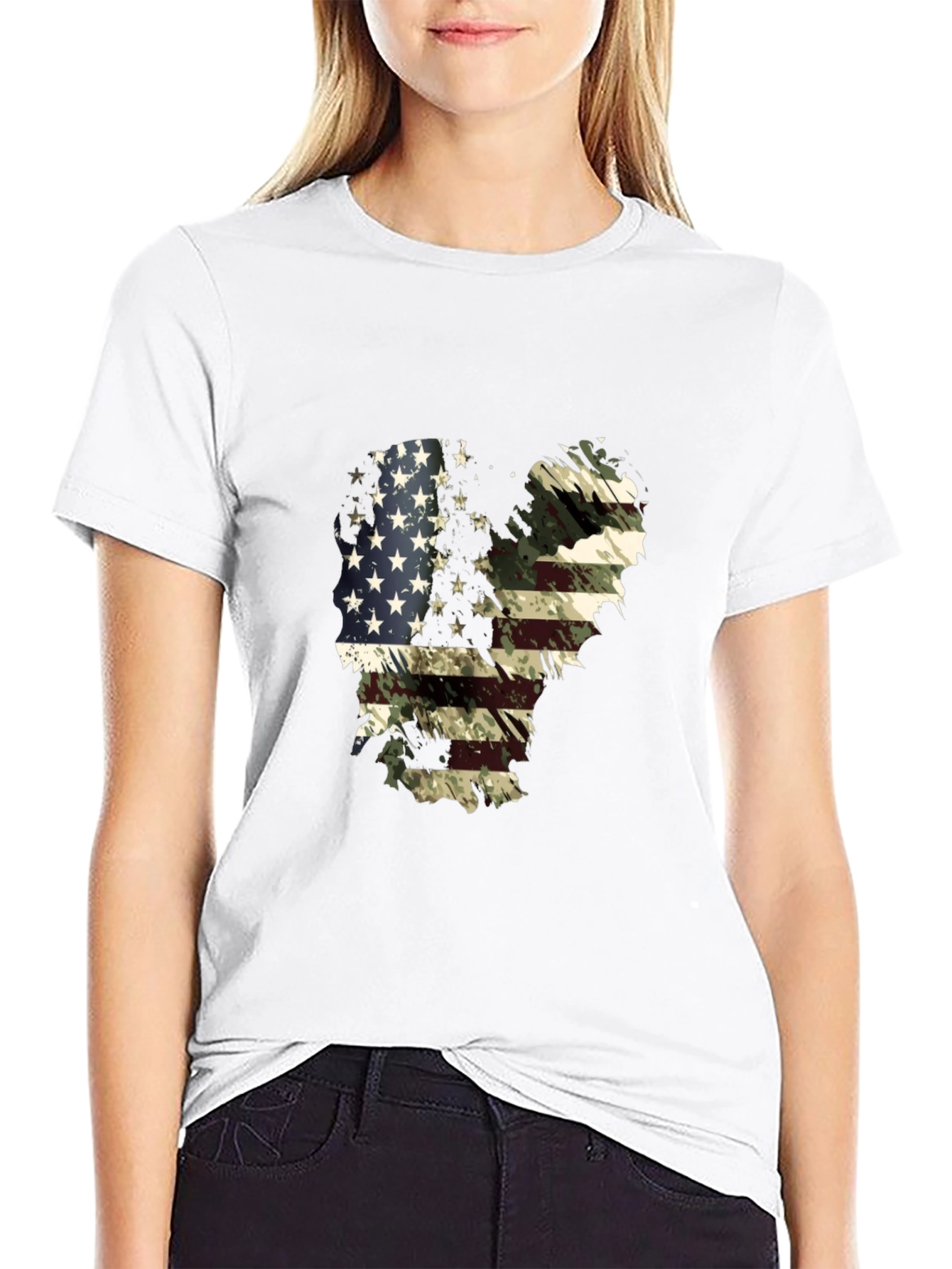 American Flag Camo Graphic T-Shirt