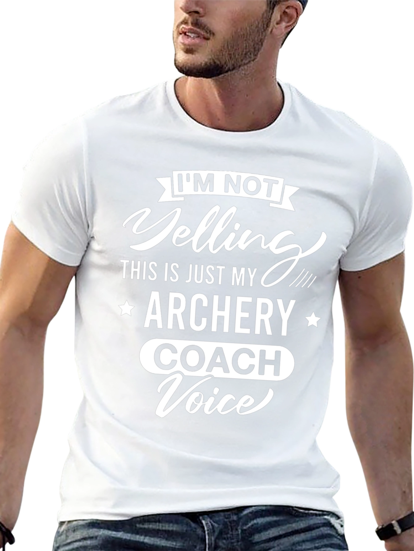 Archery Coach T-Shirt - Funny Yelling Voice Tee