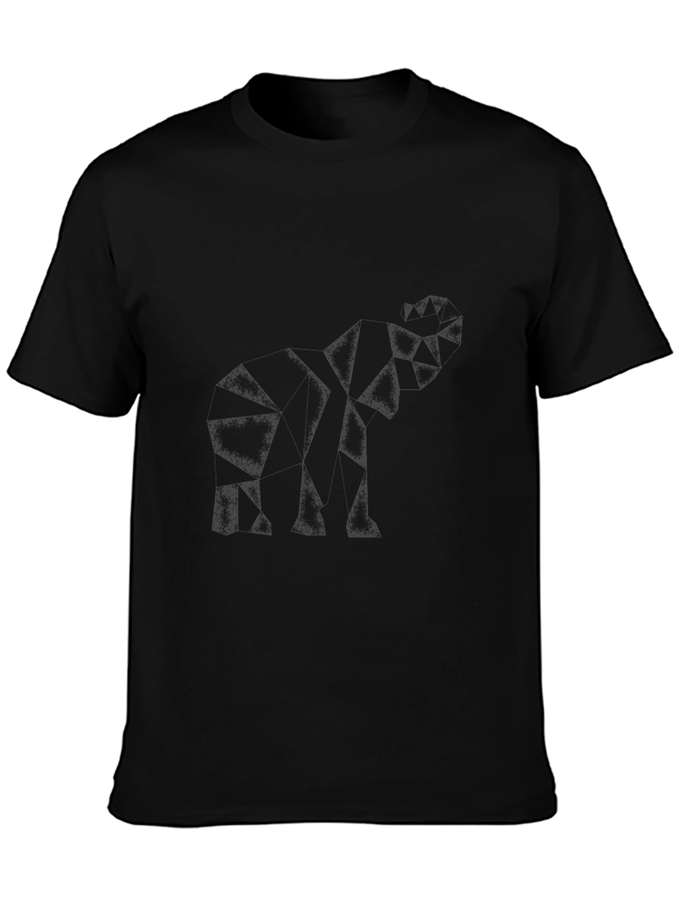 Abstract Elephant Graphic Tee - Black