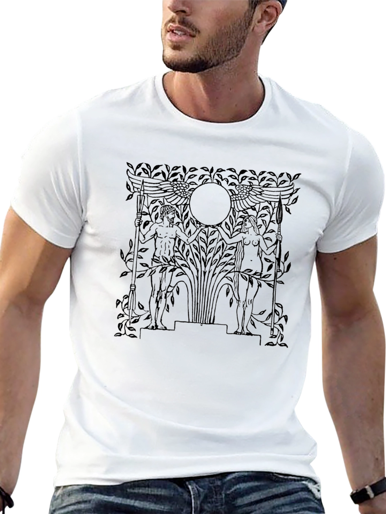 Abstract Print Black T-Shirt