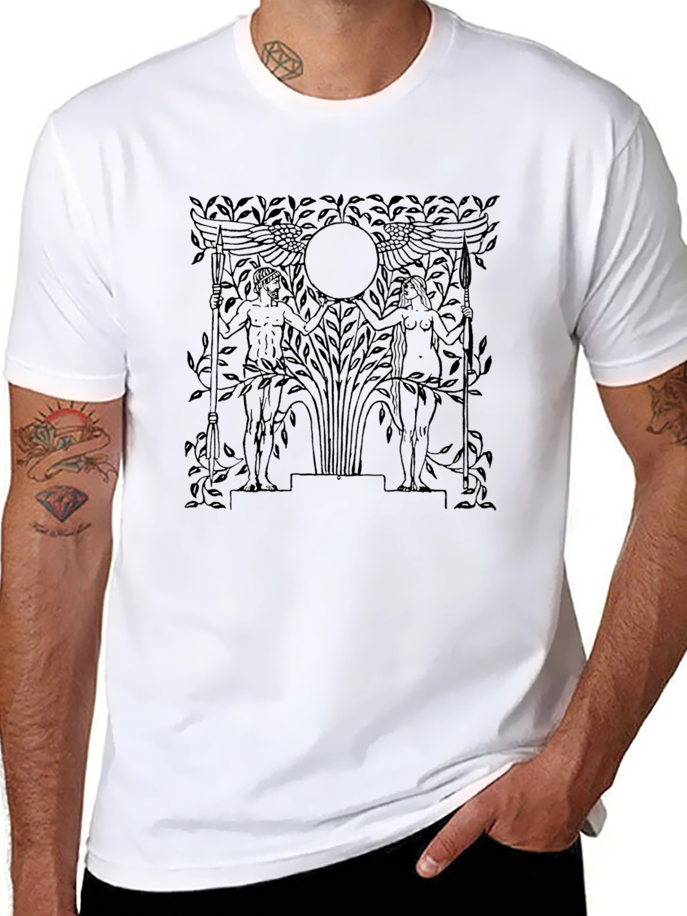 Abstract Print Black T-Shirt