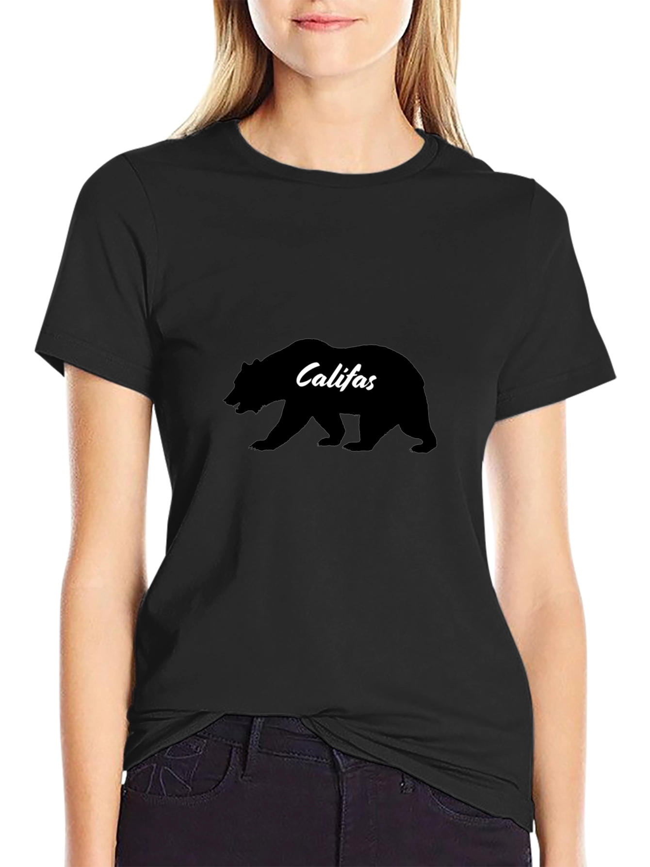 Califas Bear Graphic T-Shirt - Black