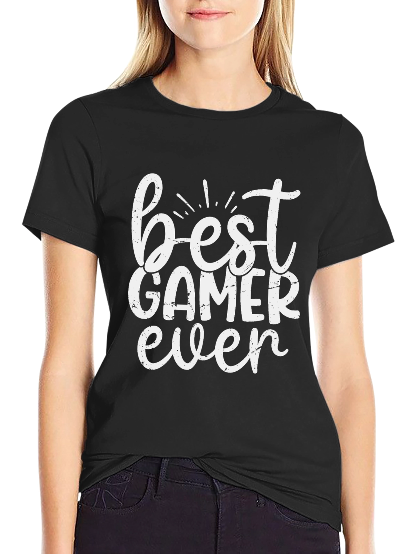 Best Gamer Ever Black Graphic Tee Shirt