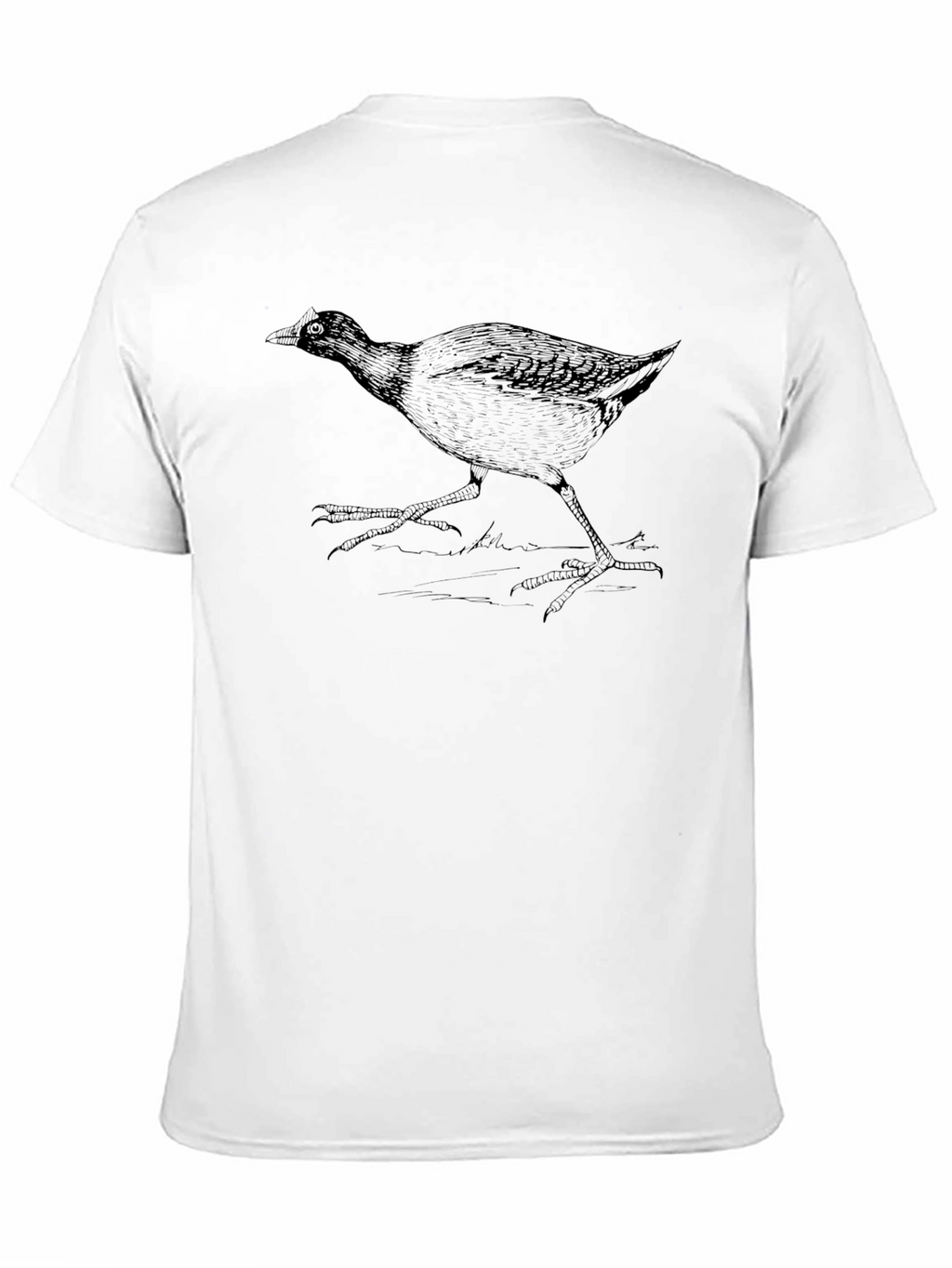 Black T-Shirt with Bird Print