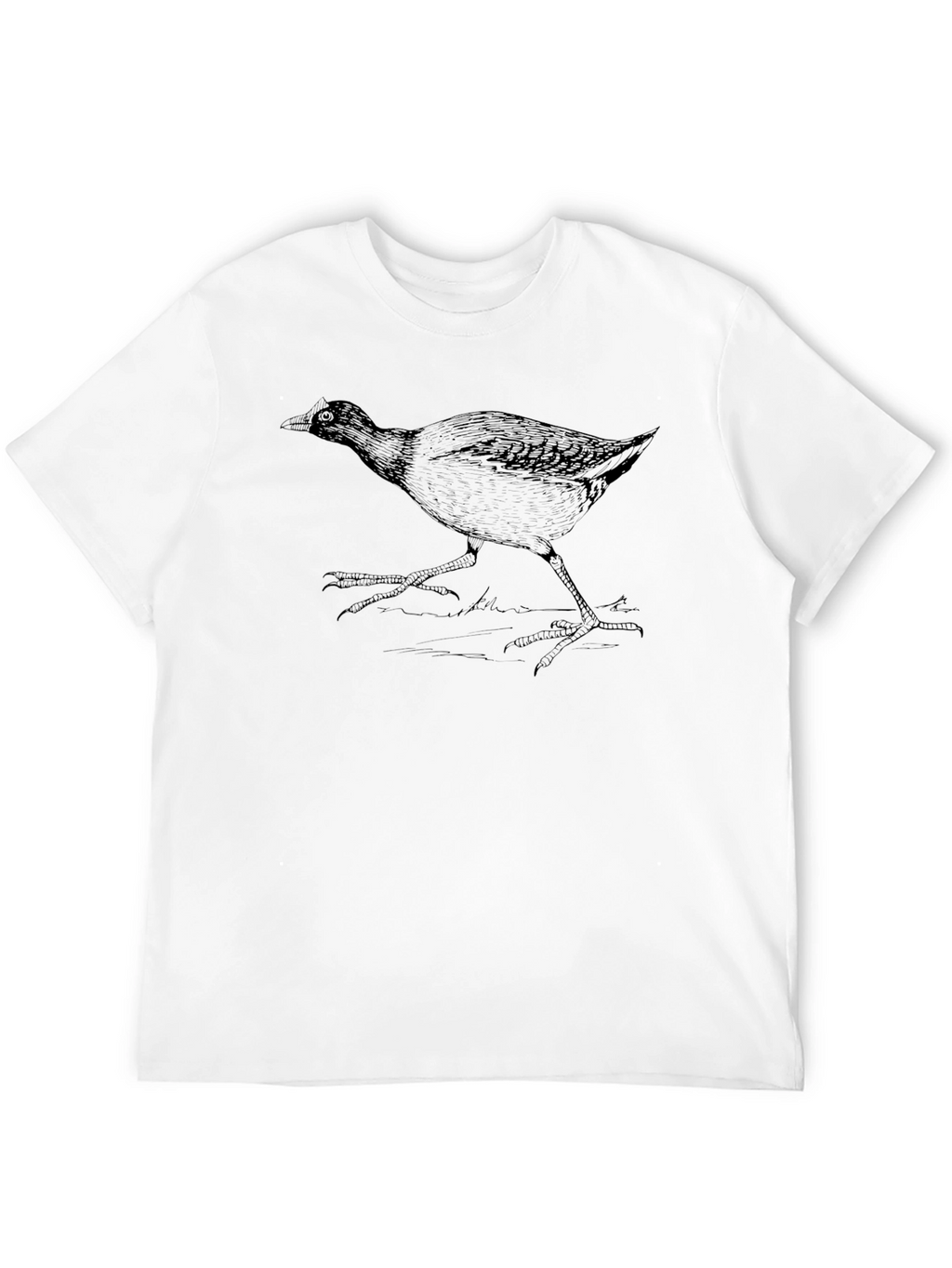 Black T-Shirt with Bird Print