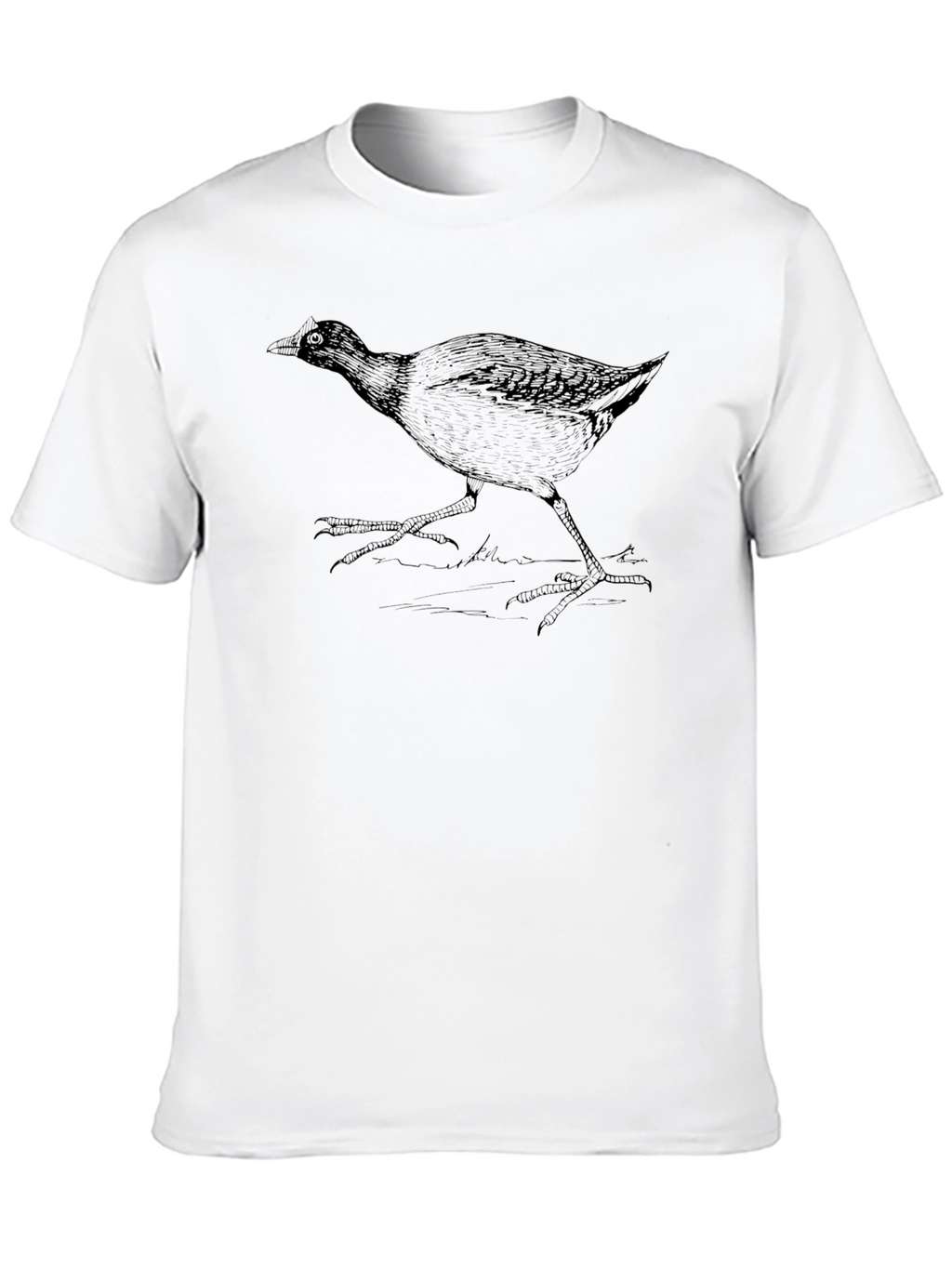 Black T-Shirt with Bird Print