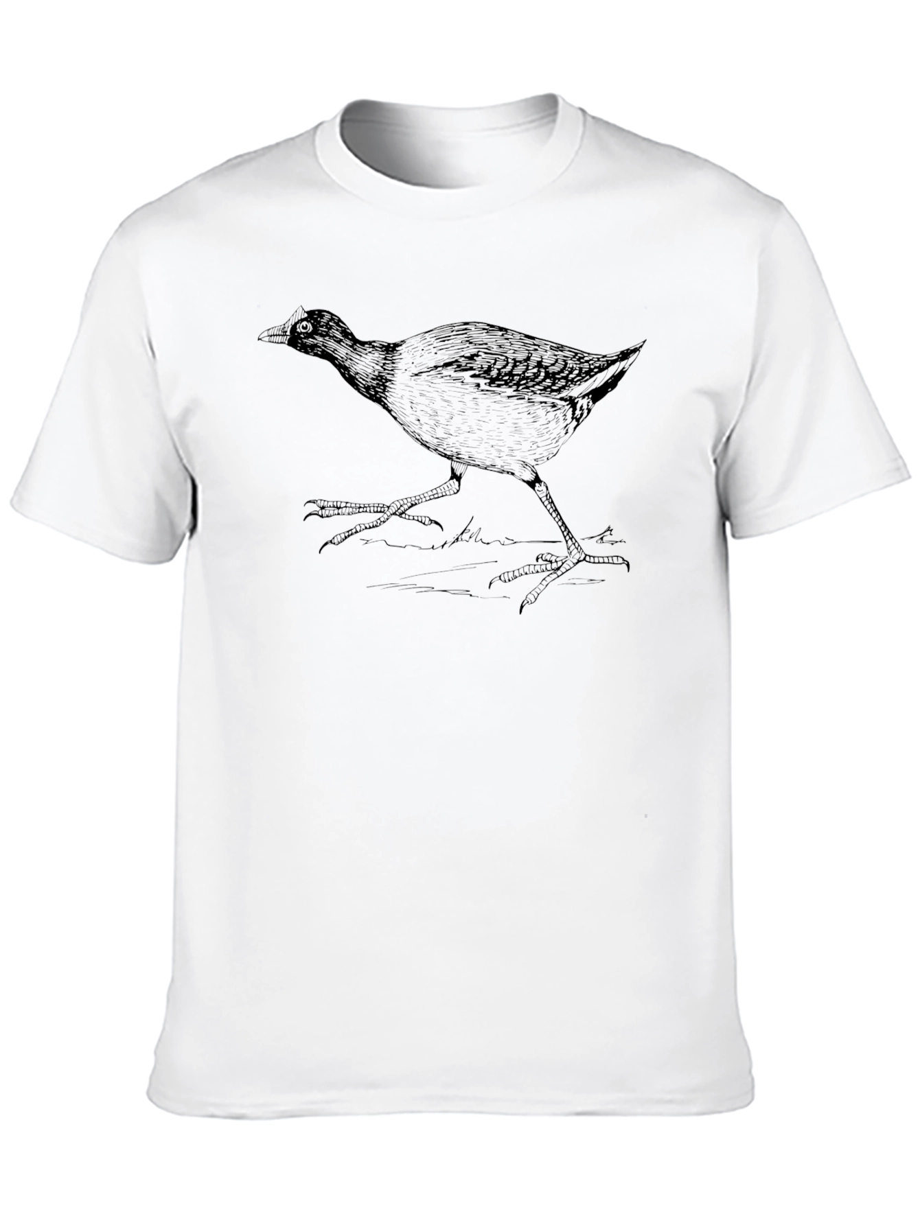 Black T-Shirt with Bird Print