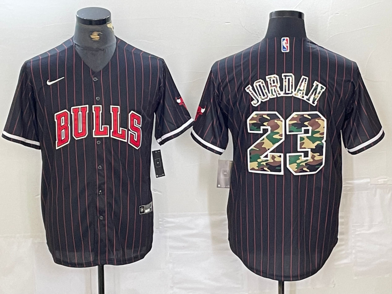Men's Chicago Bulls Michael Jordan #23 Black Player Game Jersey