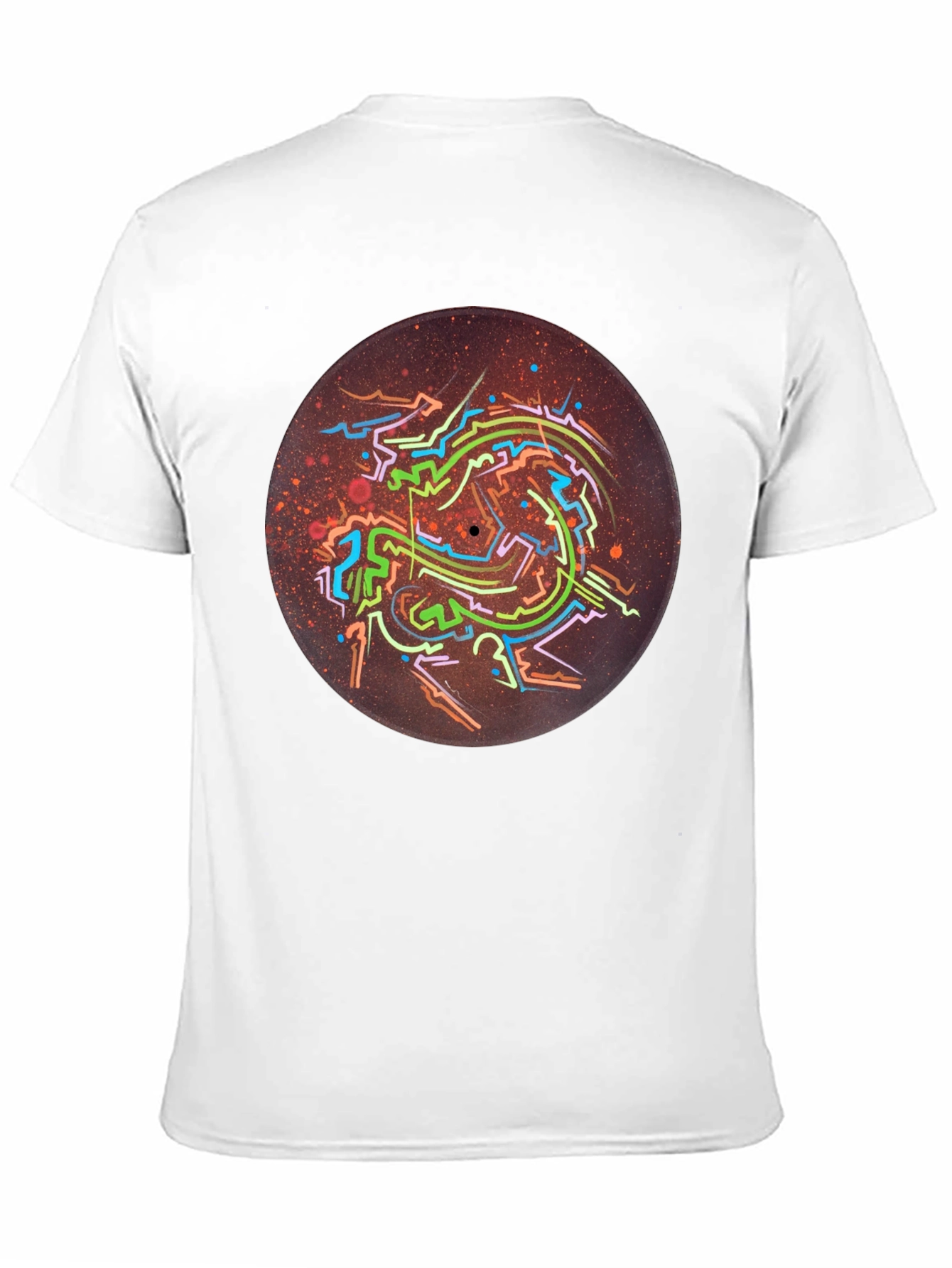 Abstract Record Art Black T-Shirt