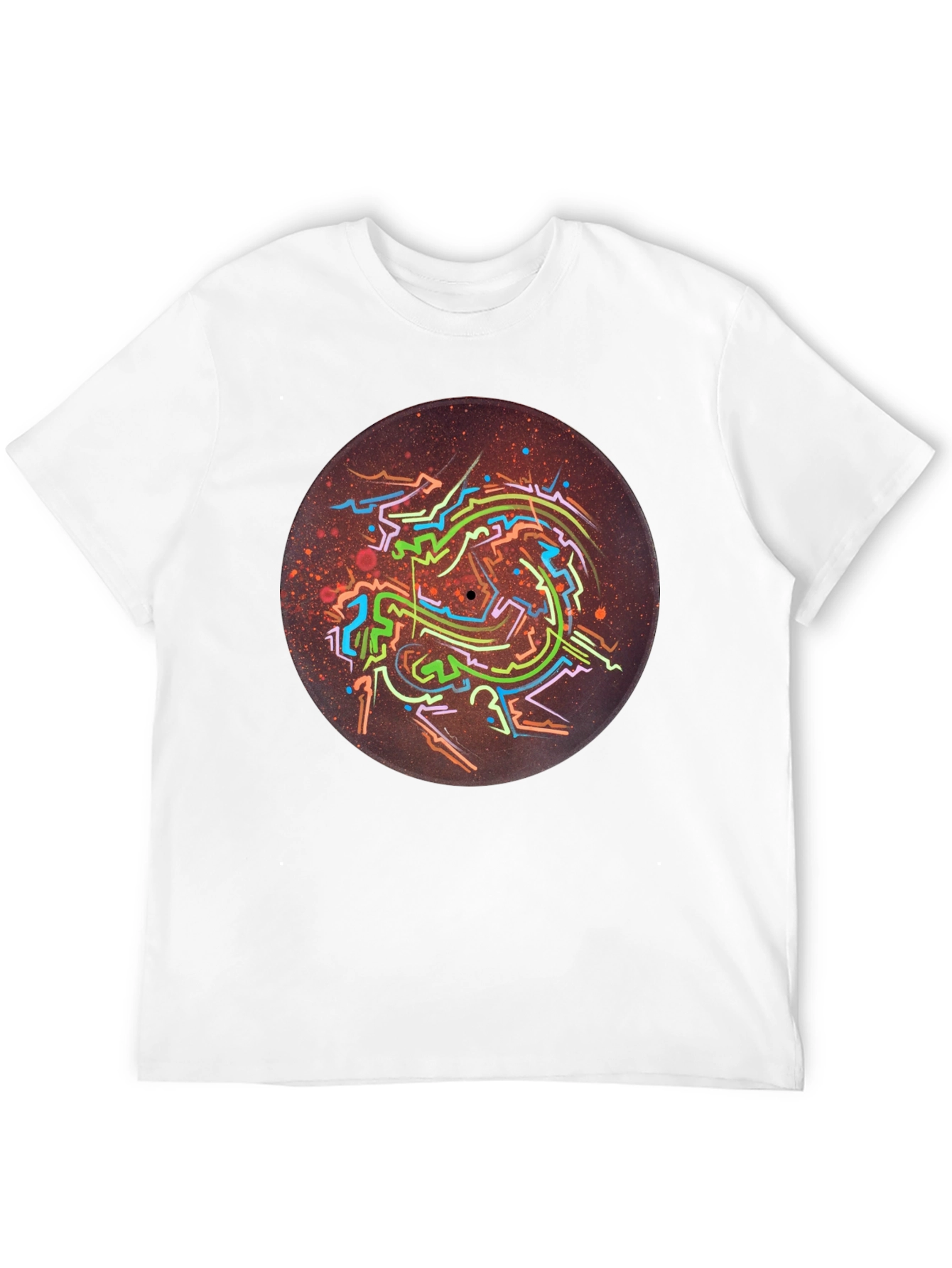 Abstract Record Art Black T-Shirt