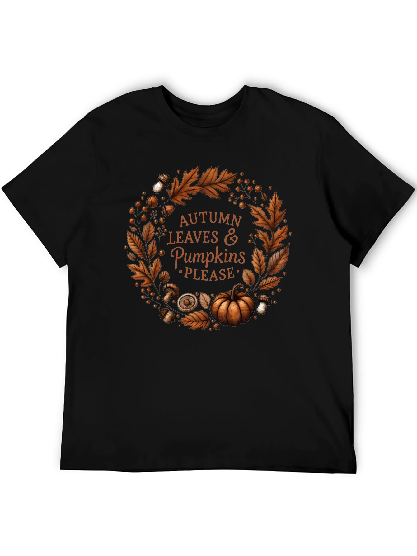 Autumn Leaves & Pumpkins Please T-Shirt