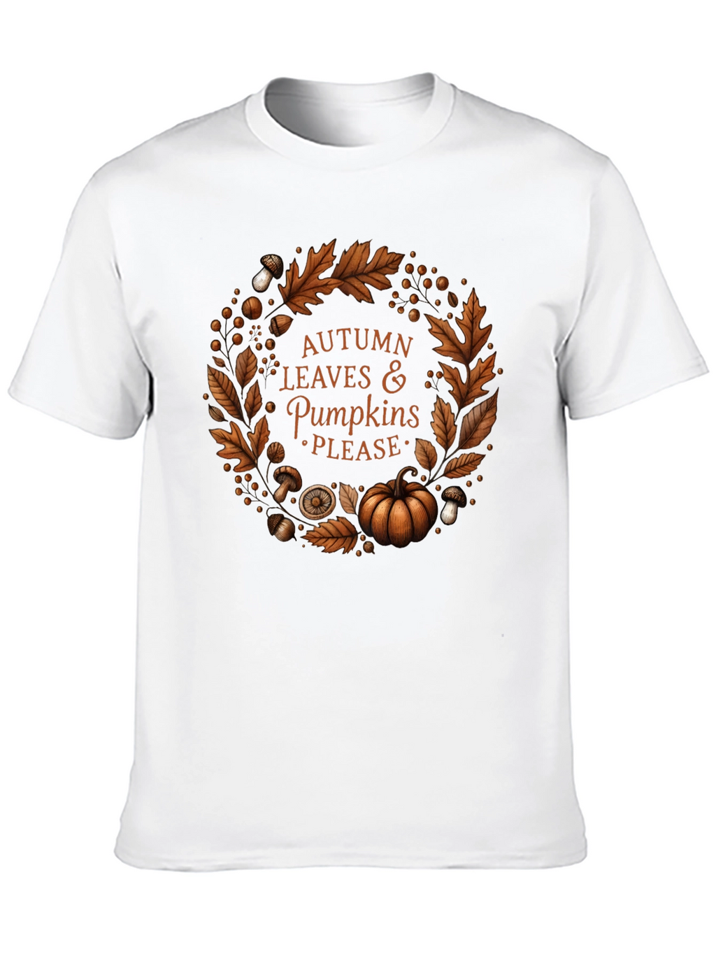 Autumn Leaves & Pumpkins Please T-Shirt