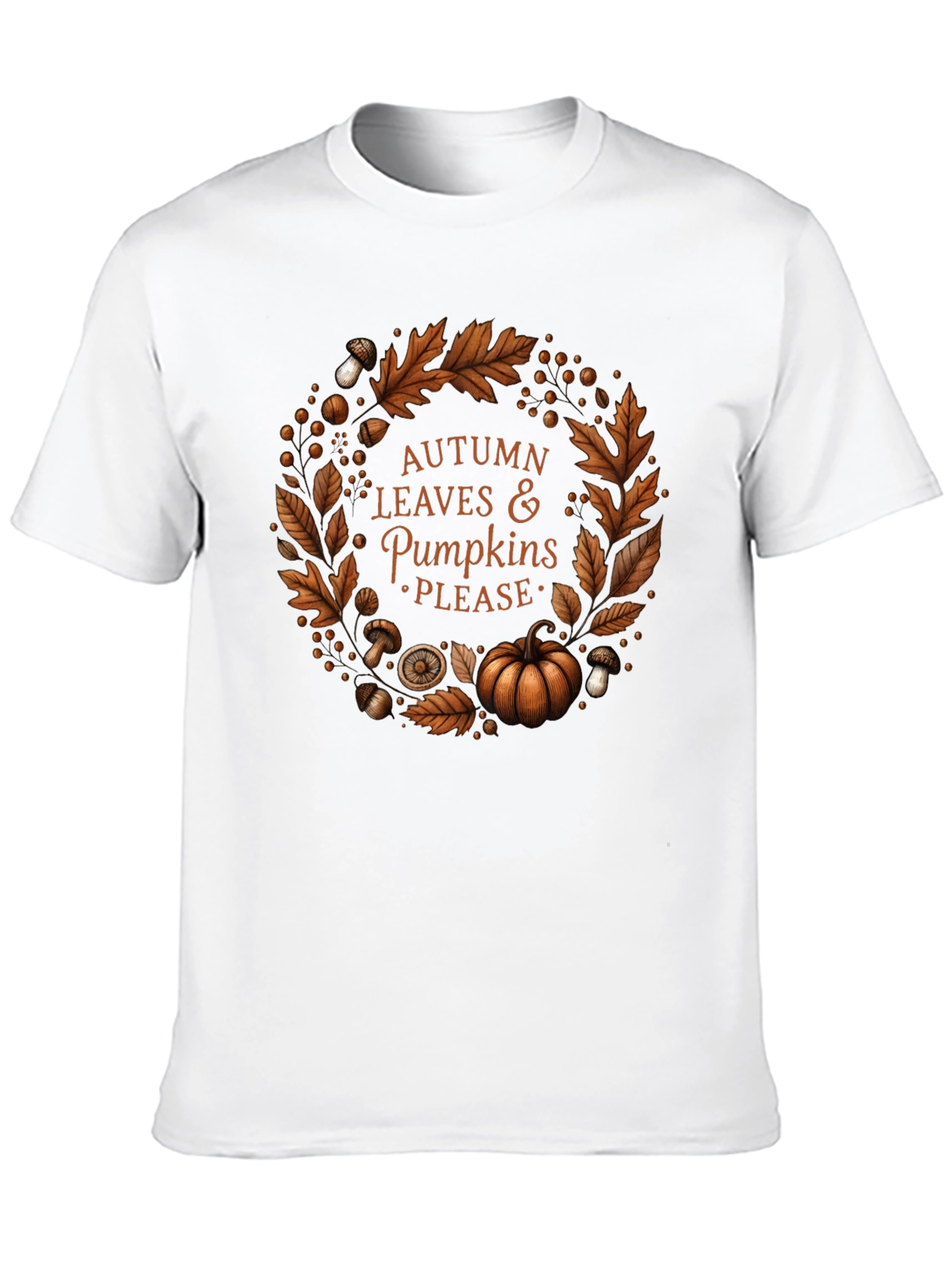Autumn Leaves & Pumpkins Please T-Shirt