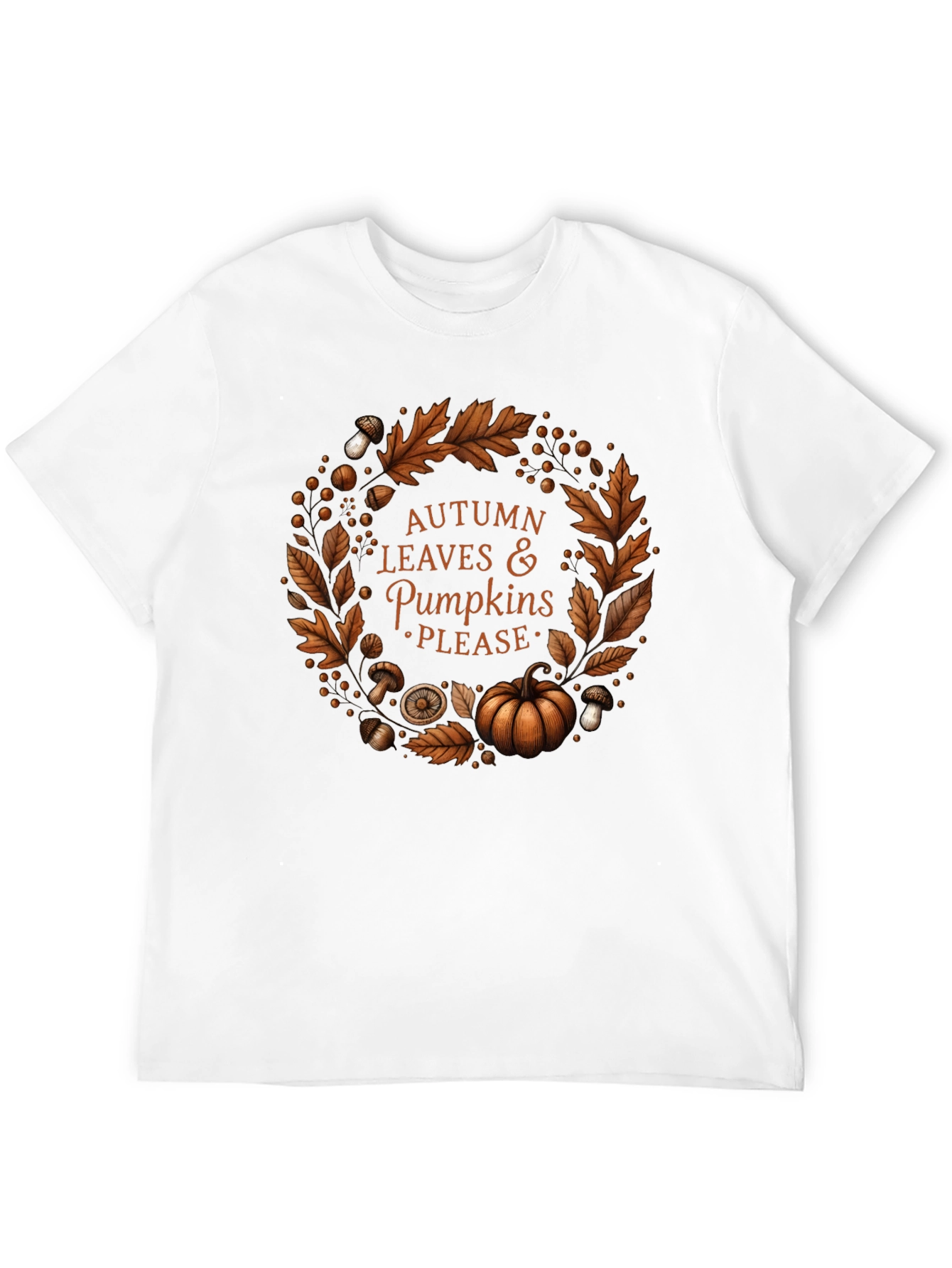 Autumn Leaves & Pumpkins Please T-Shirt