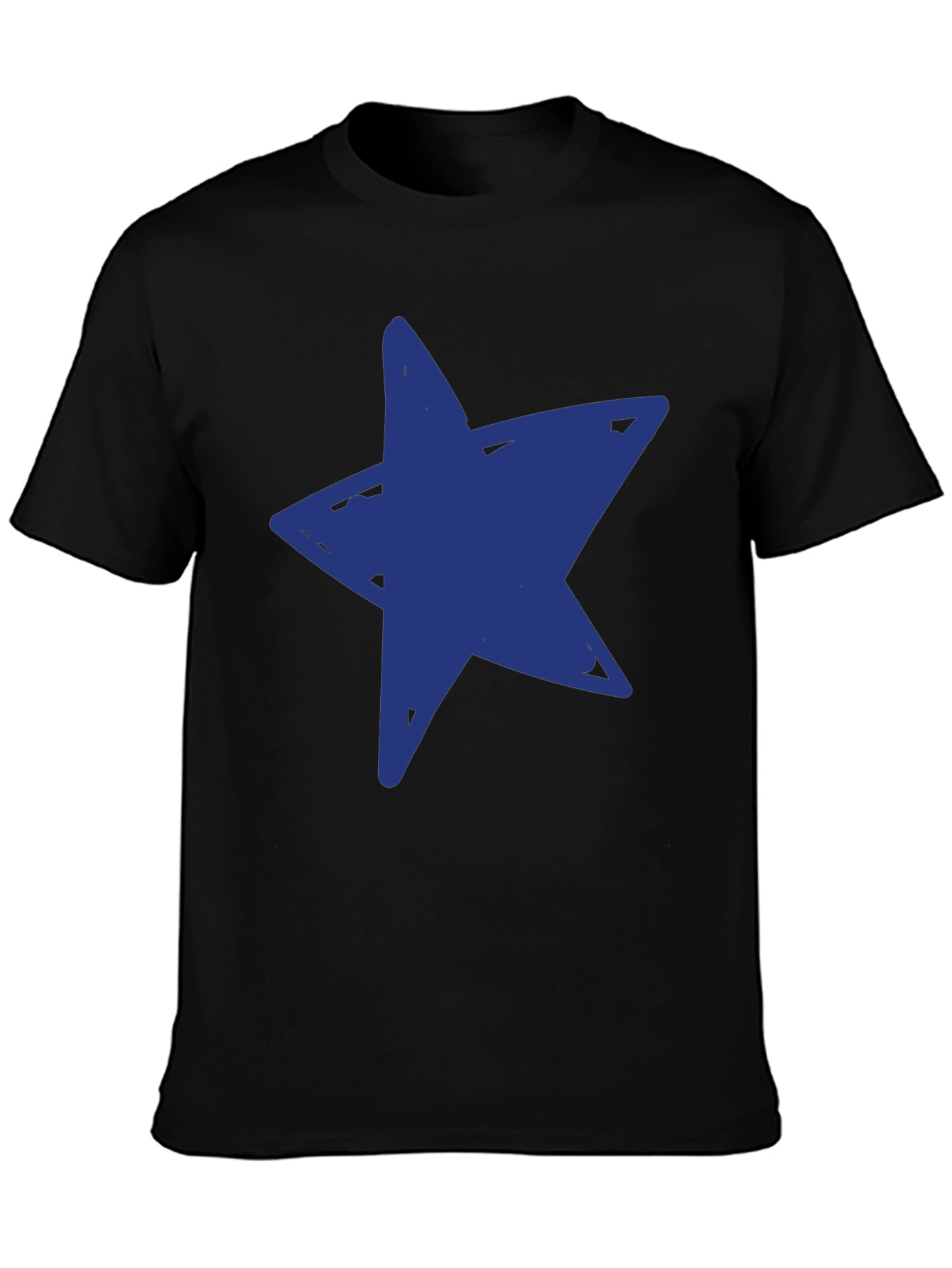 Blue Star Graphic Black T-Shirt