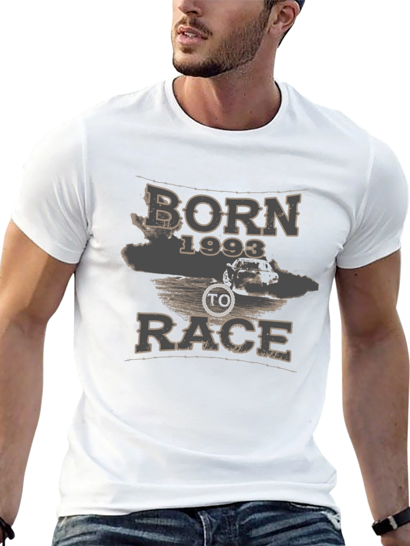 Born 1993 To Race Black Graphic Tee