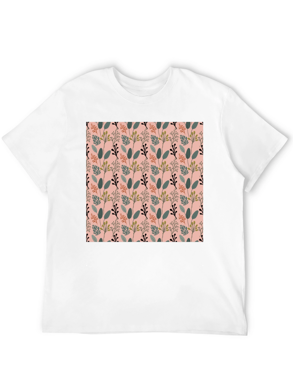 Botanical Print Black T-Shirt