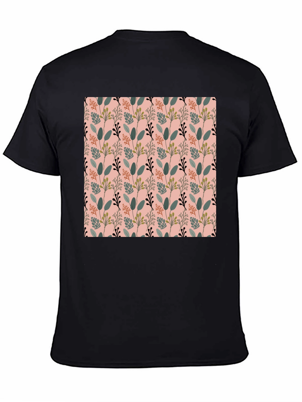 Botanical Print Black T-Shirt