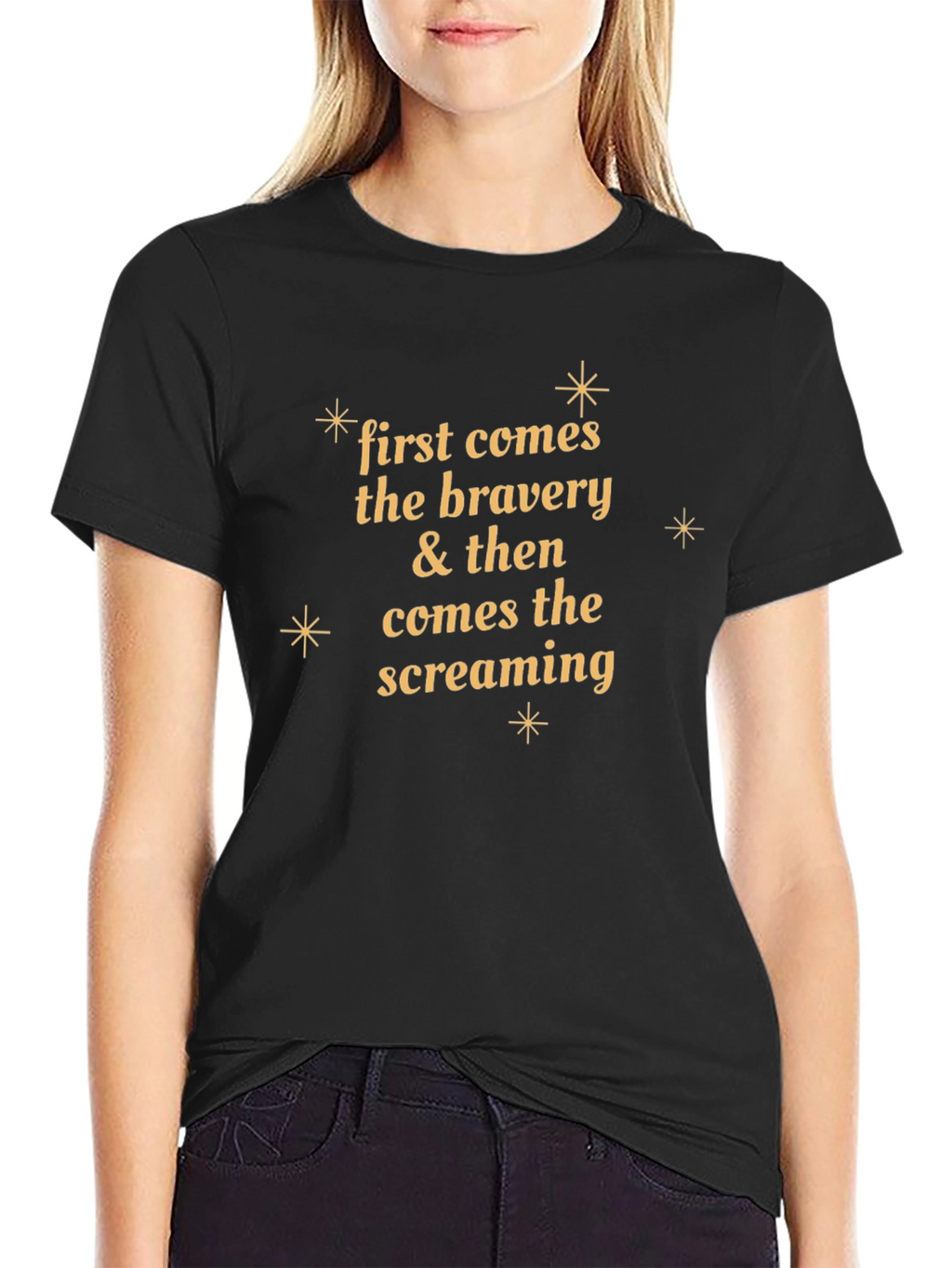 Bravery & Screaming Black Graphic T-Shirt