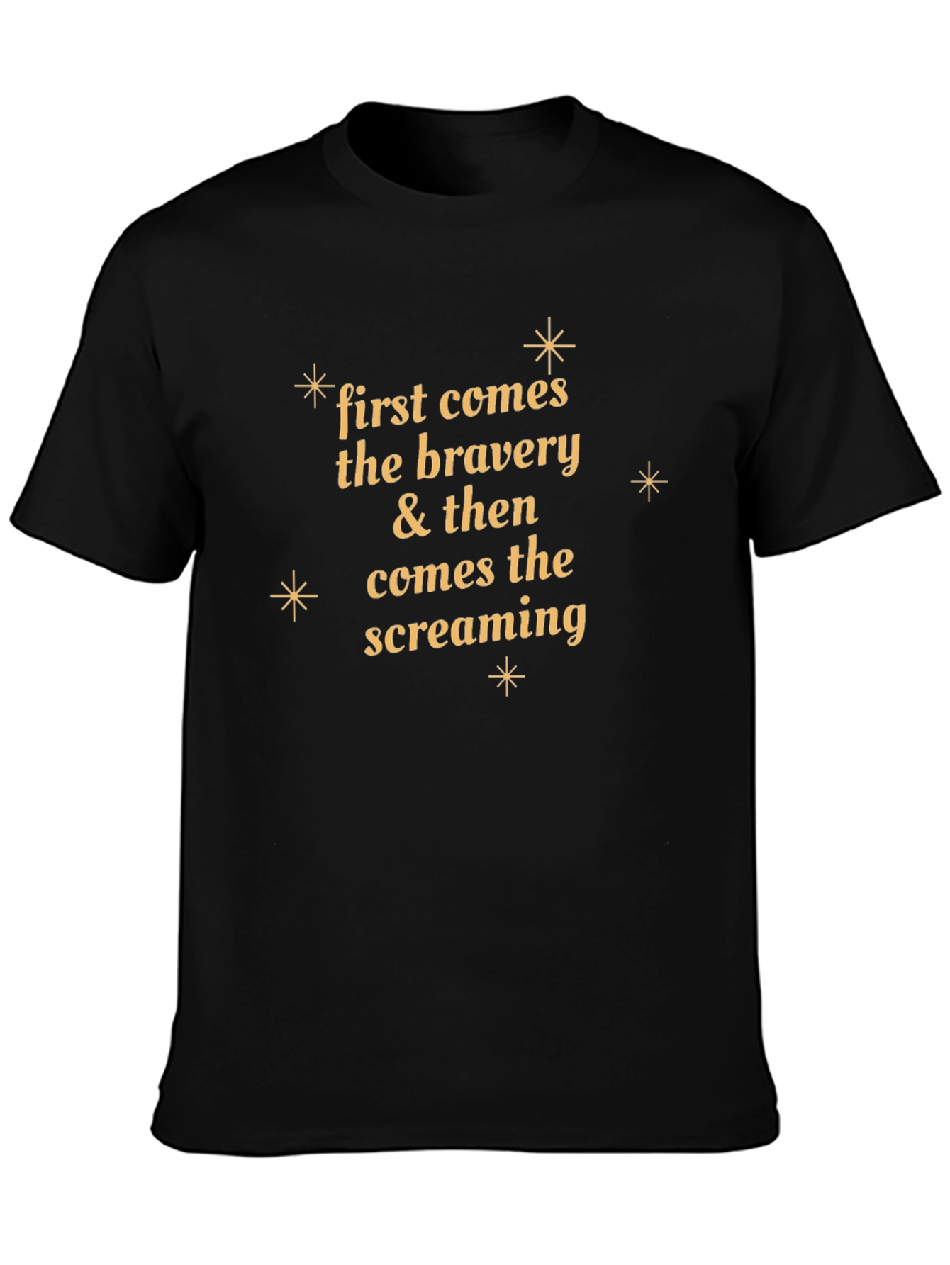 Bravery & Screaming Black Graphic T-Shirt