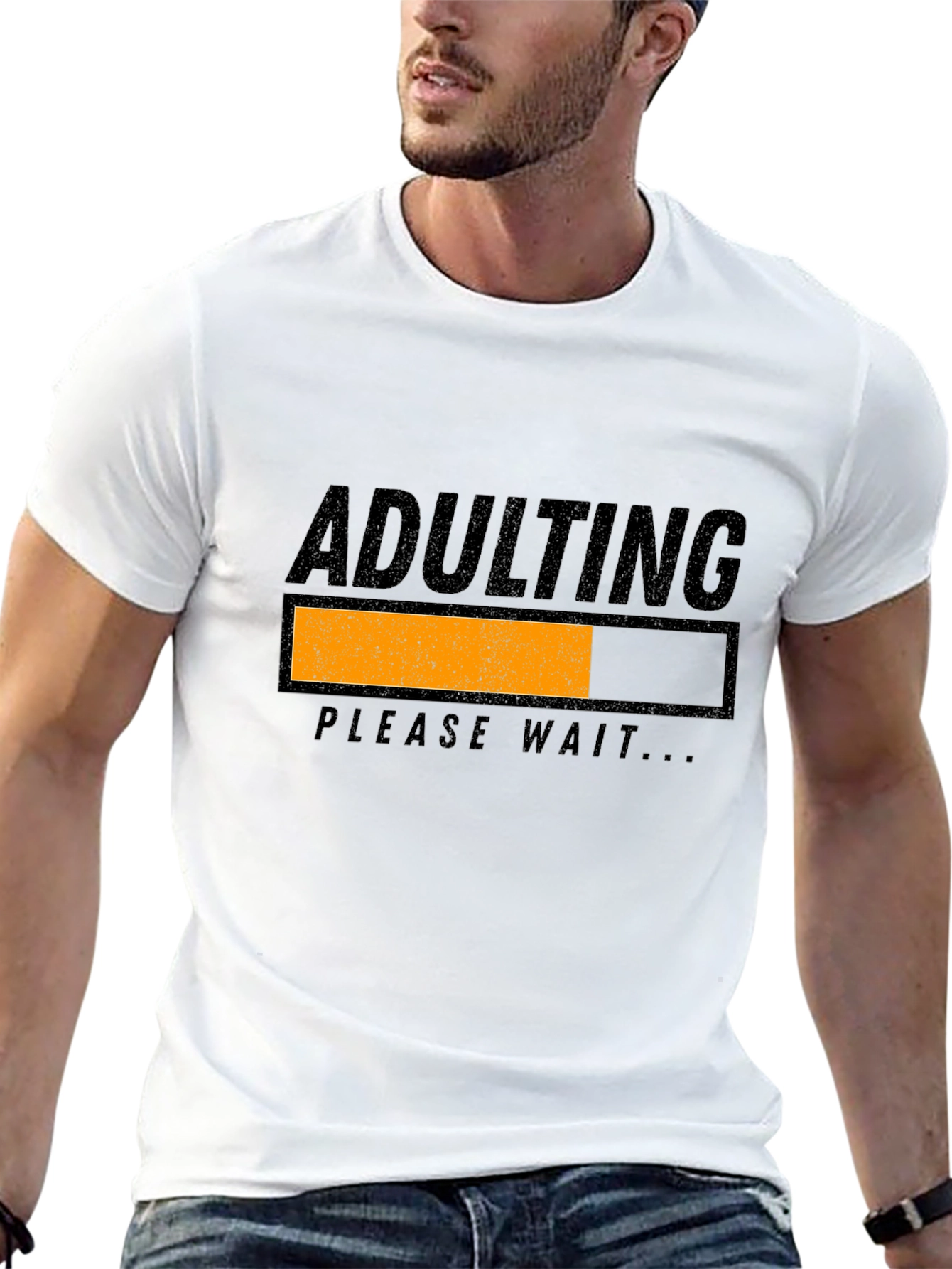 Adulting Please Wait Black Graphic Tee
