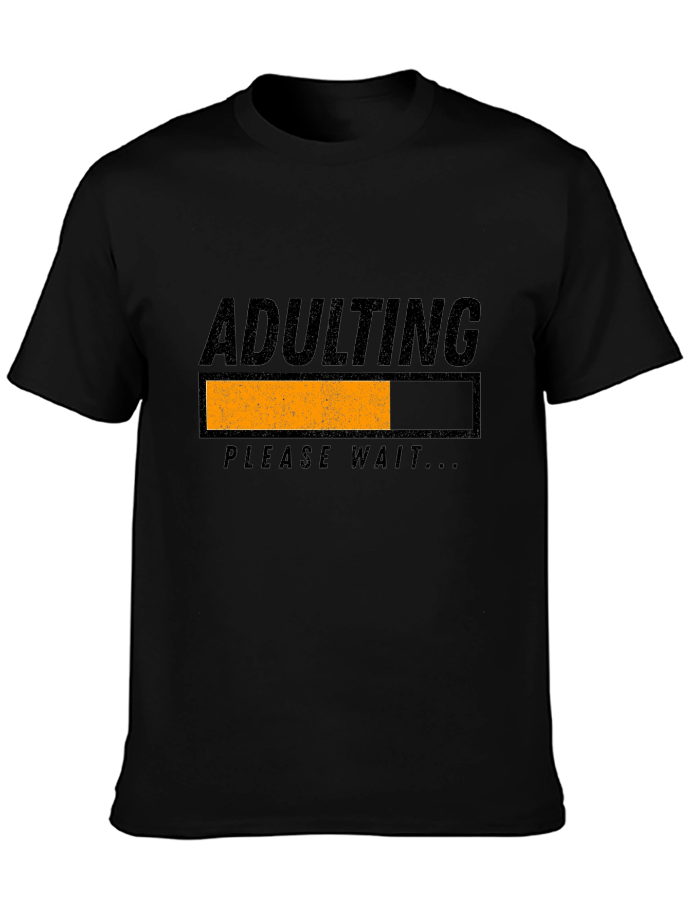 Adulting Please Wait Black Graphic Tee
