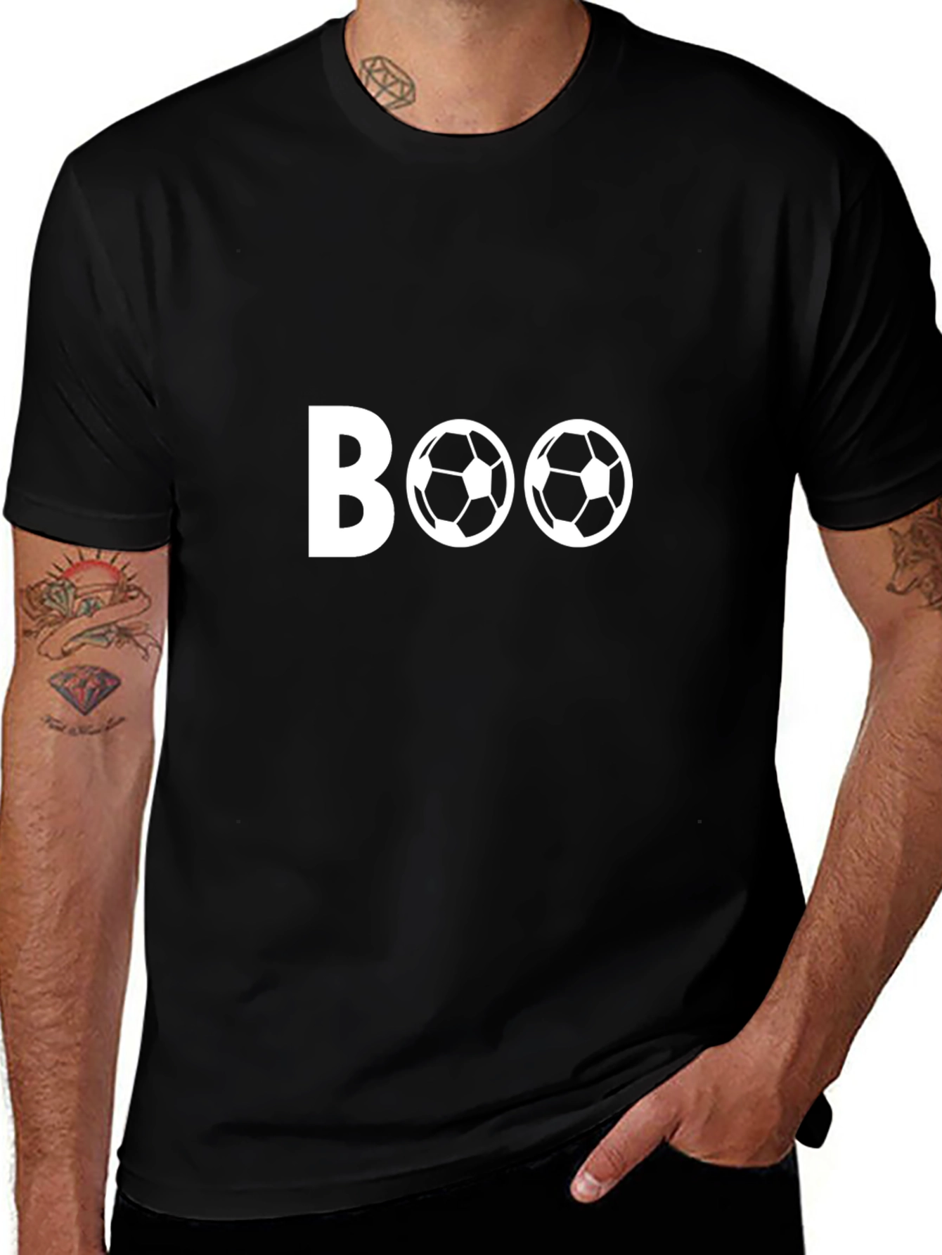 Boo Soccer Black T-Shirt: Sporty Halloween Fun