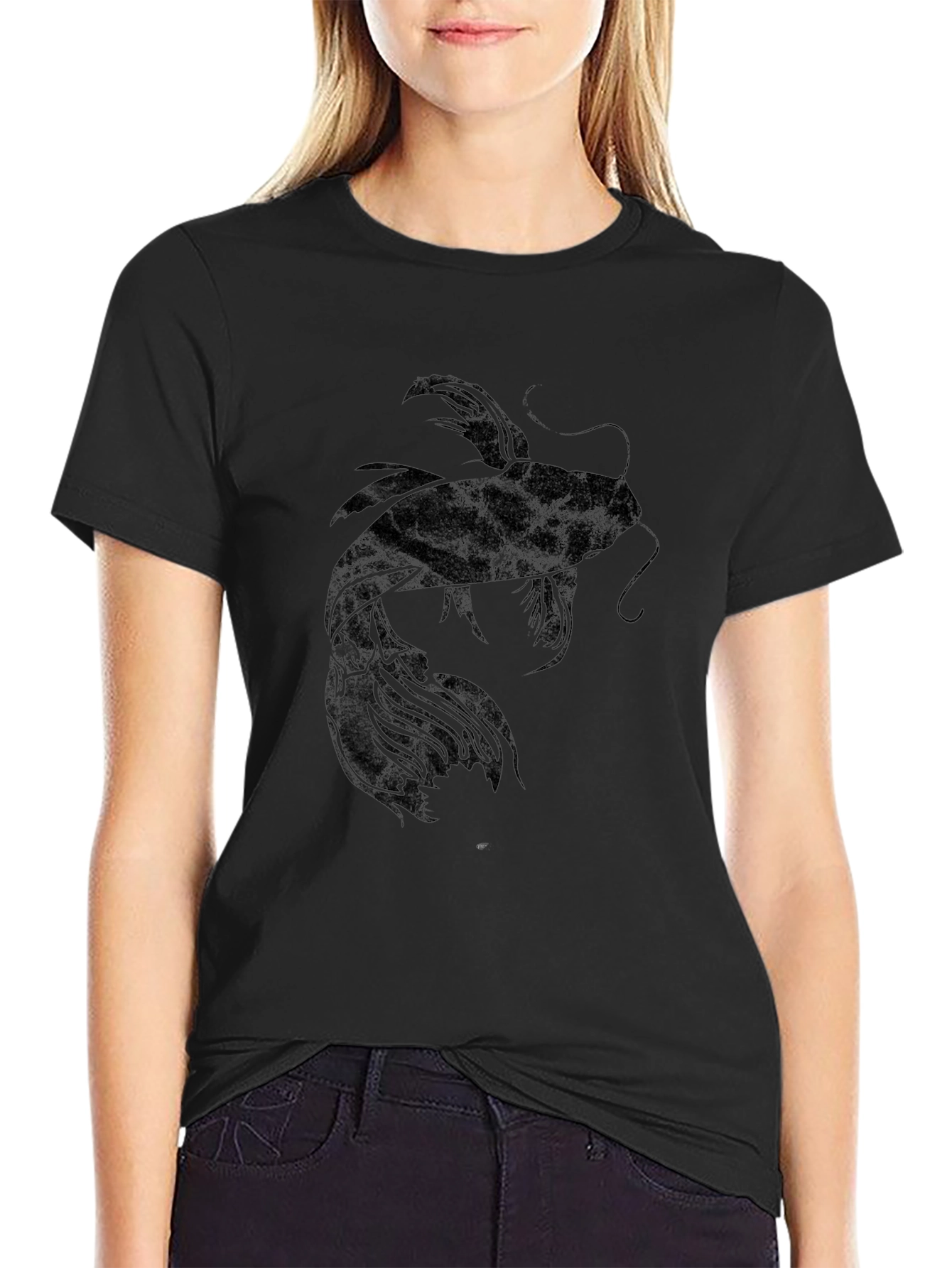 Black Koi Fish Graphic Tee - Mens Stylish T-Shirt