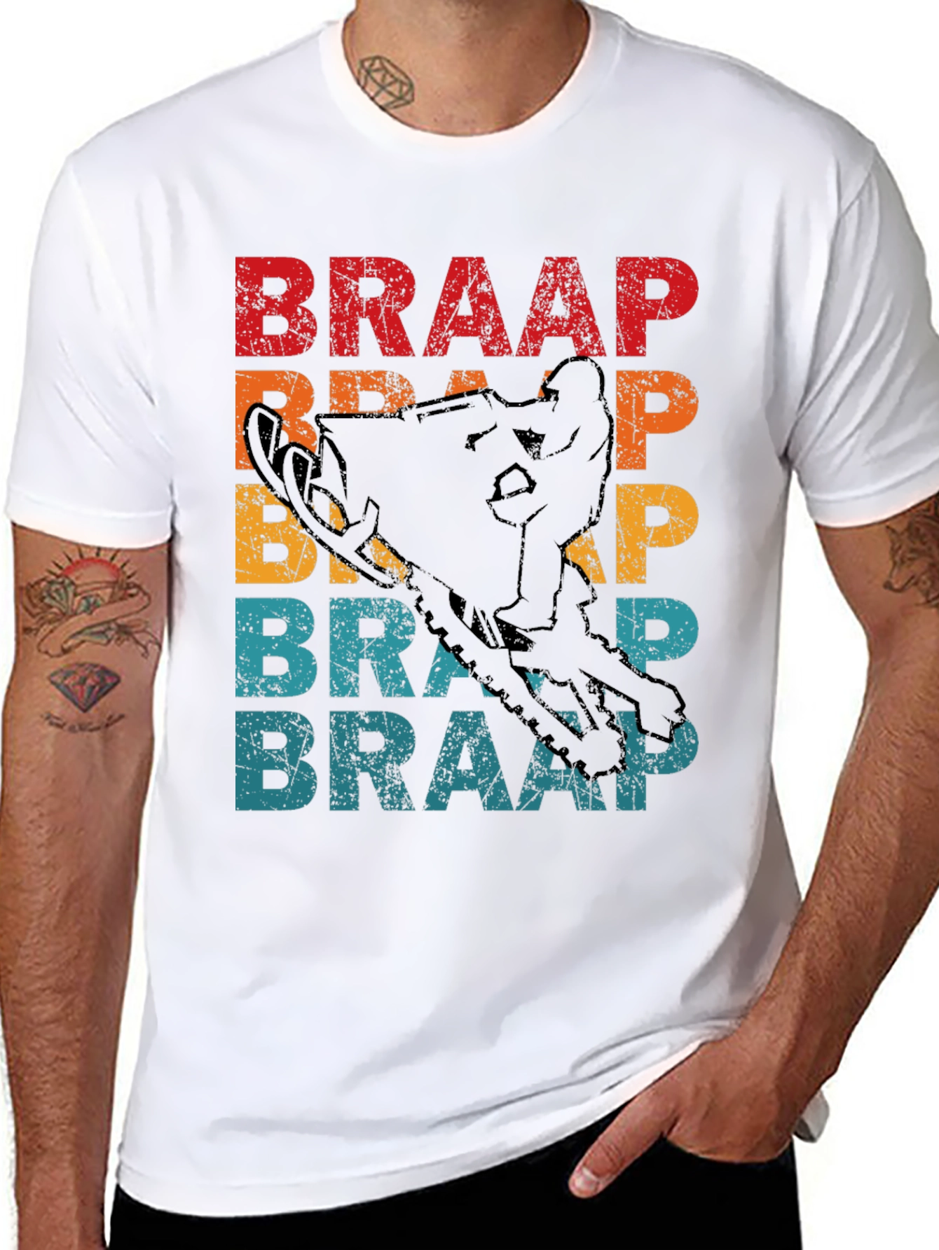 Braap Snowmobile Graphic Tee - Retro Style