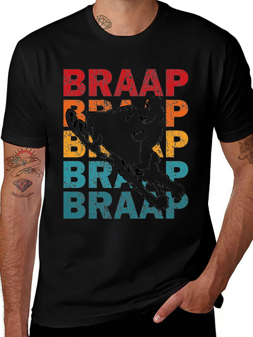 Braap Snowmobile Graphic Tee - Retro Style