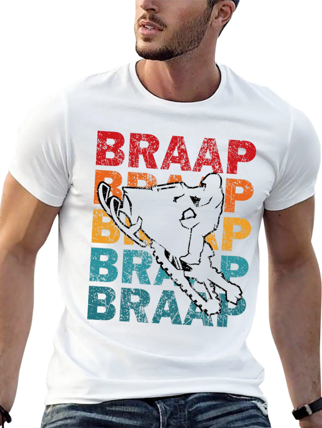 Braap Snowmobile Graphic Tee - Retro Style