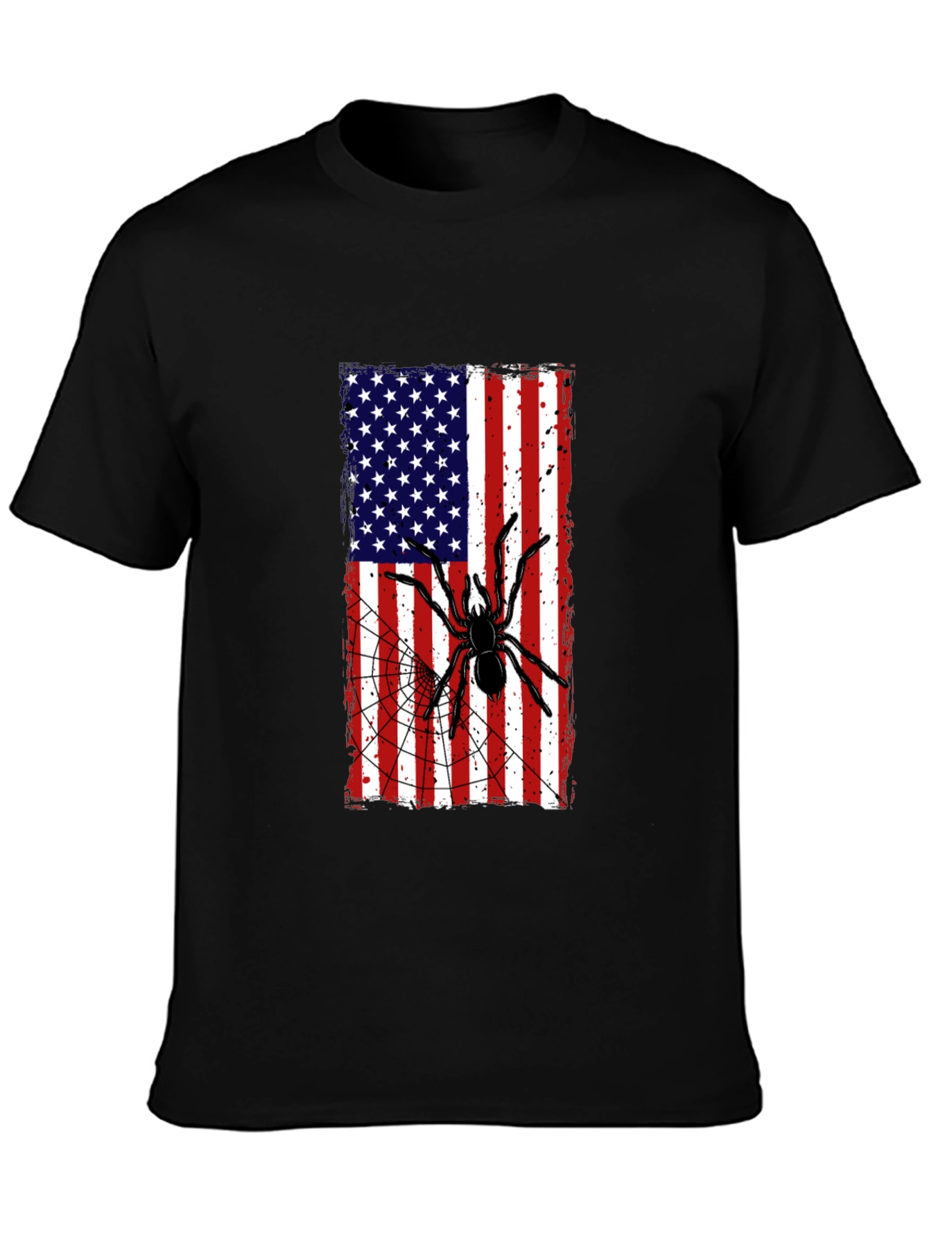 American Flag Spider Graphic T-Shirt