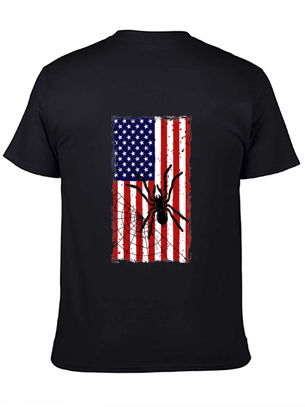 American Flag Spider Graphic T-Shirt