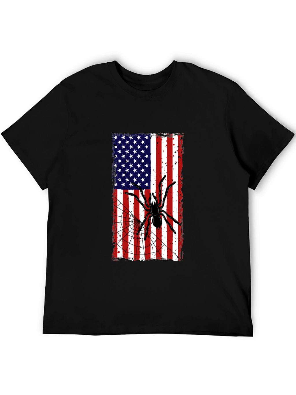 American Flag Spider Graphic T-Shirt