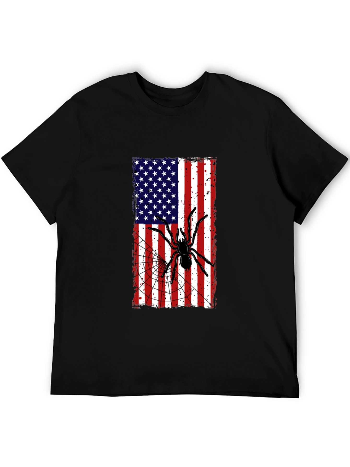 American Flag Spider Graphic T-Shirt