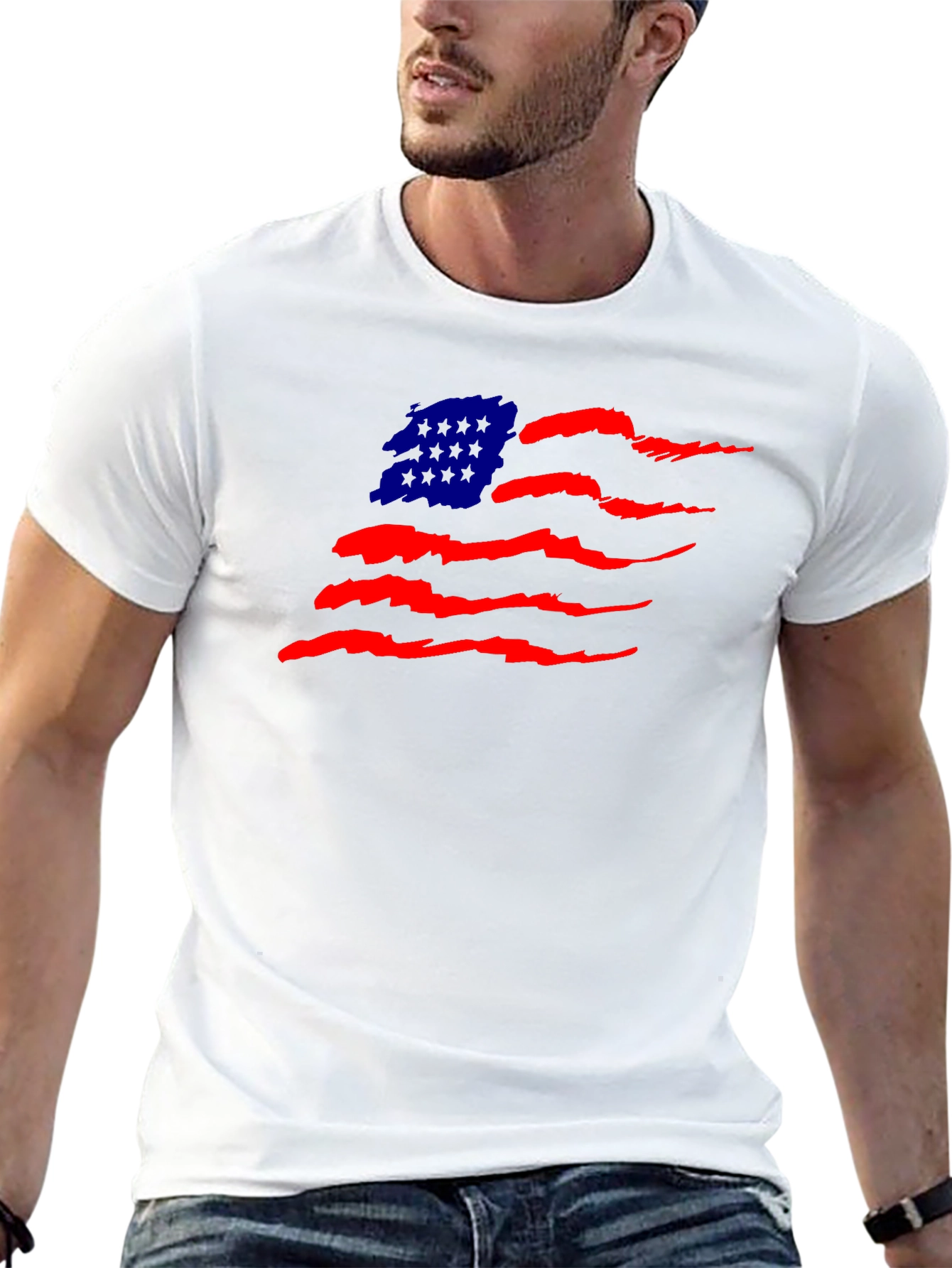 American Flag Graphic Tee - Patriotic Style