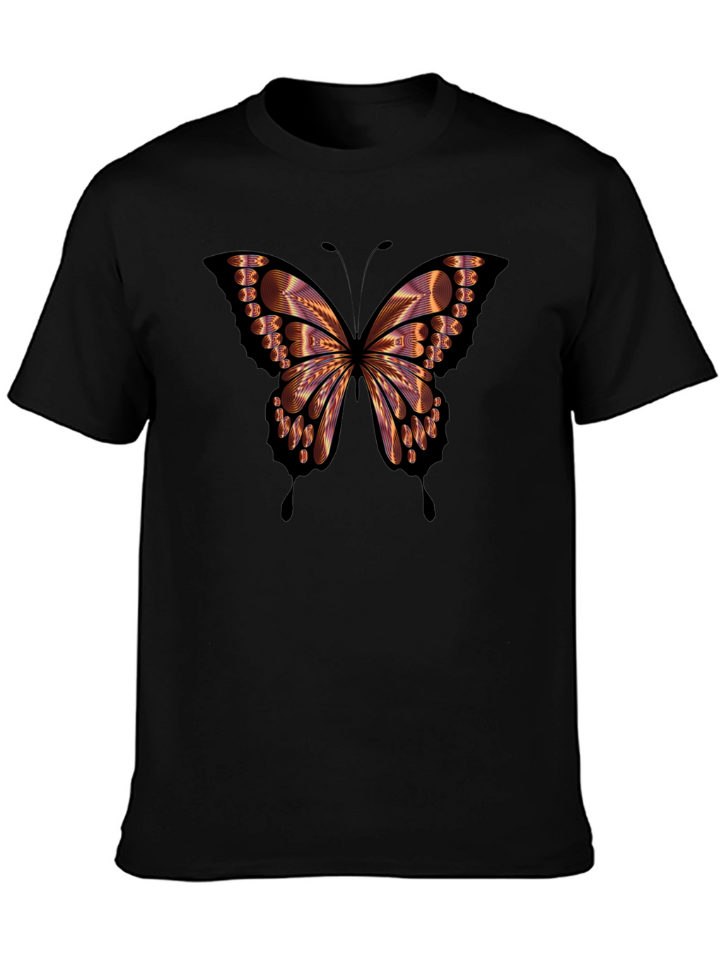 Butterfly Graphic Mens Black T-Shirt