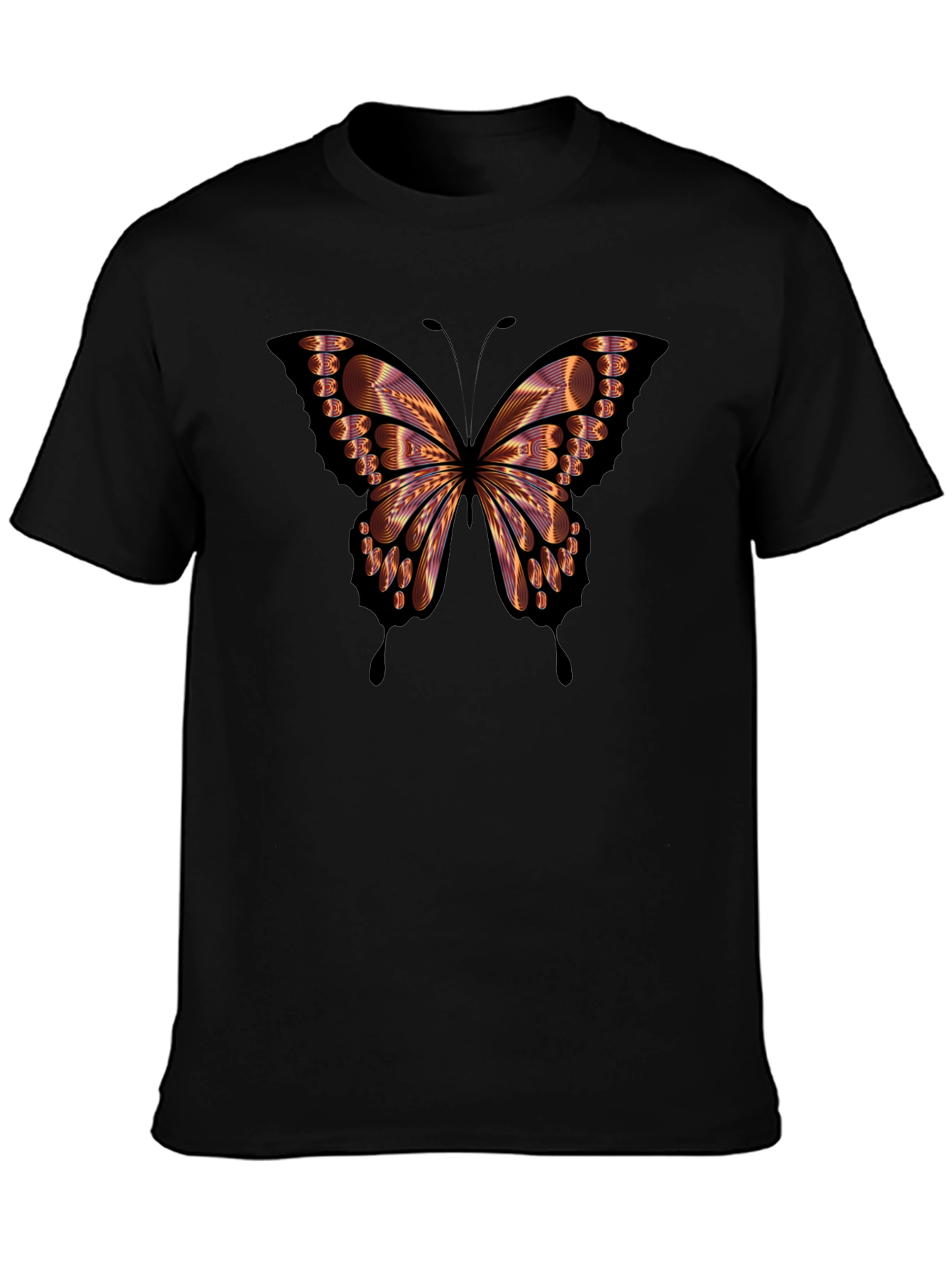 Butterfly Graphic Mens Black T-Shirt