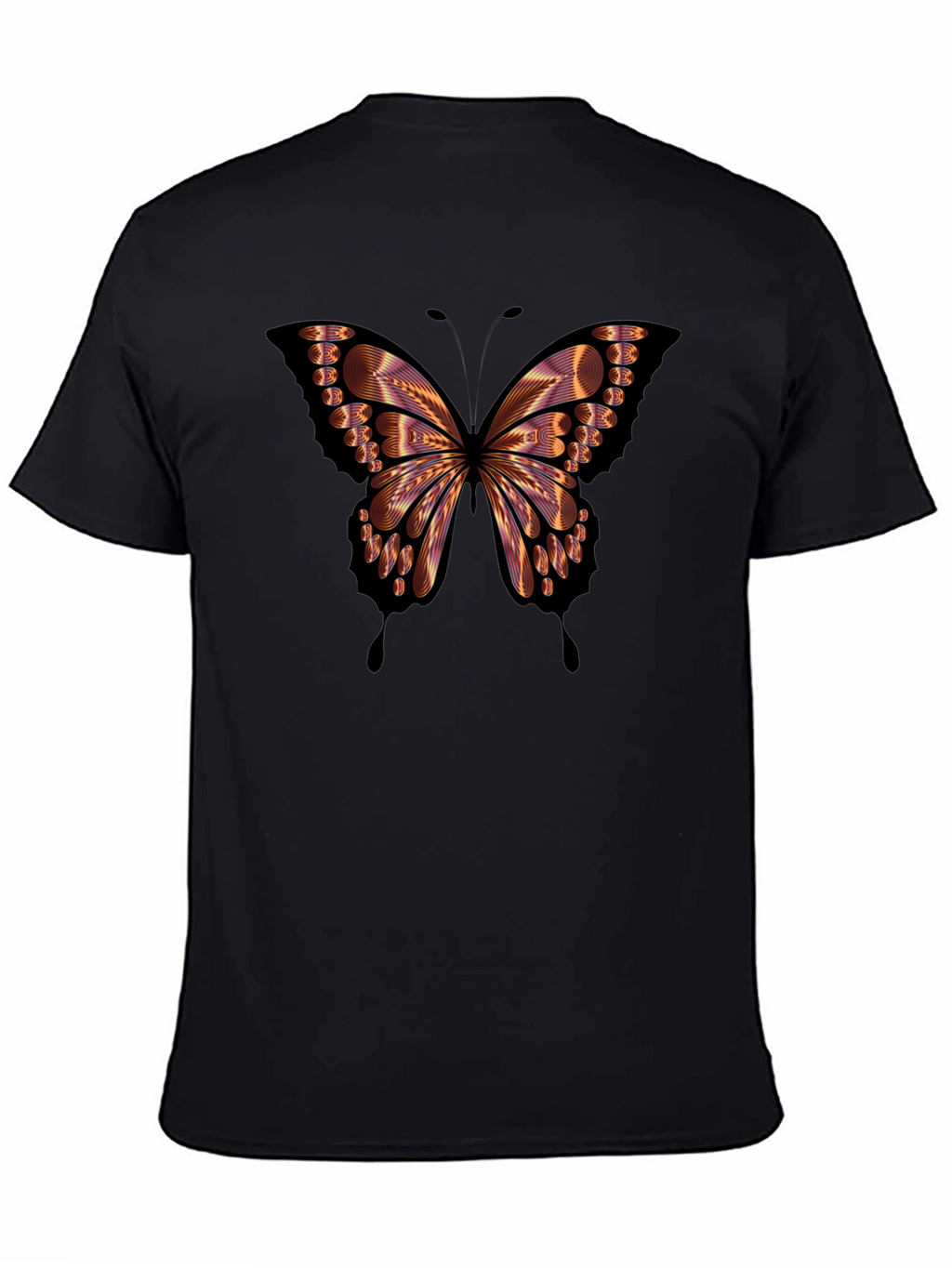Butterfly Graphic Mens Black T-Shirt
