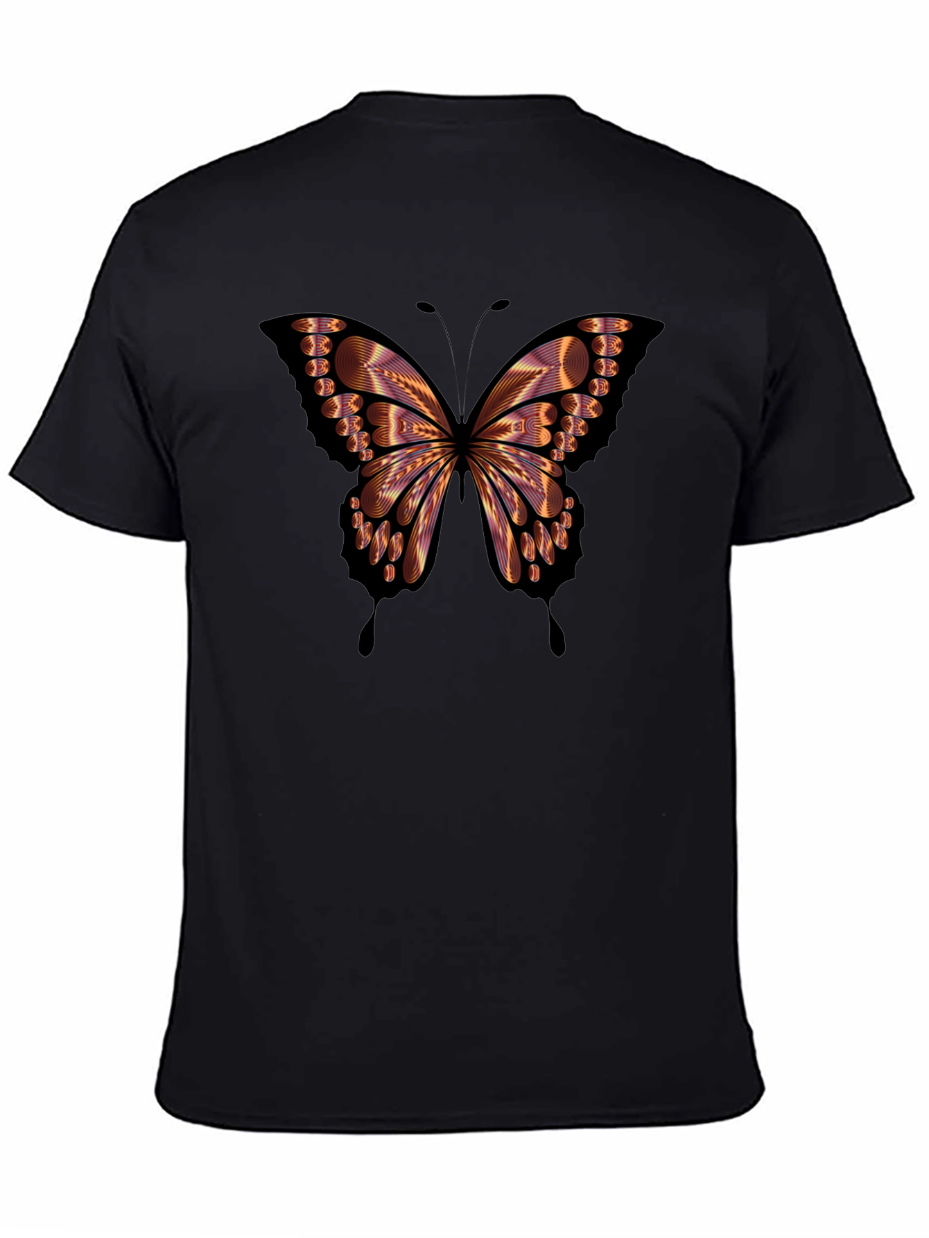 Butterfly Graphic Mens Black T-Shirt